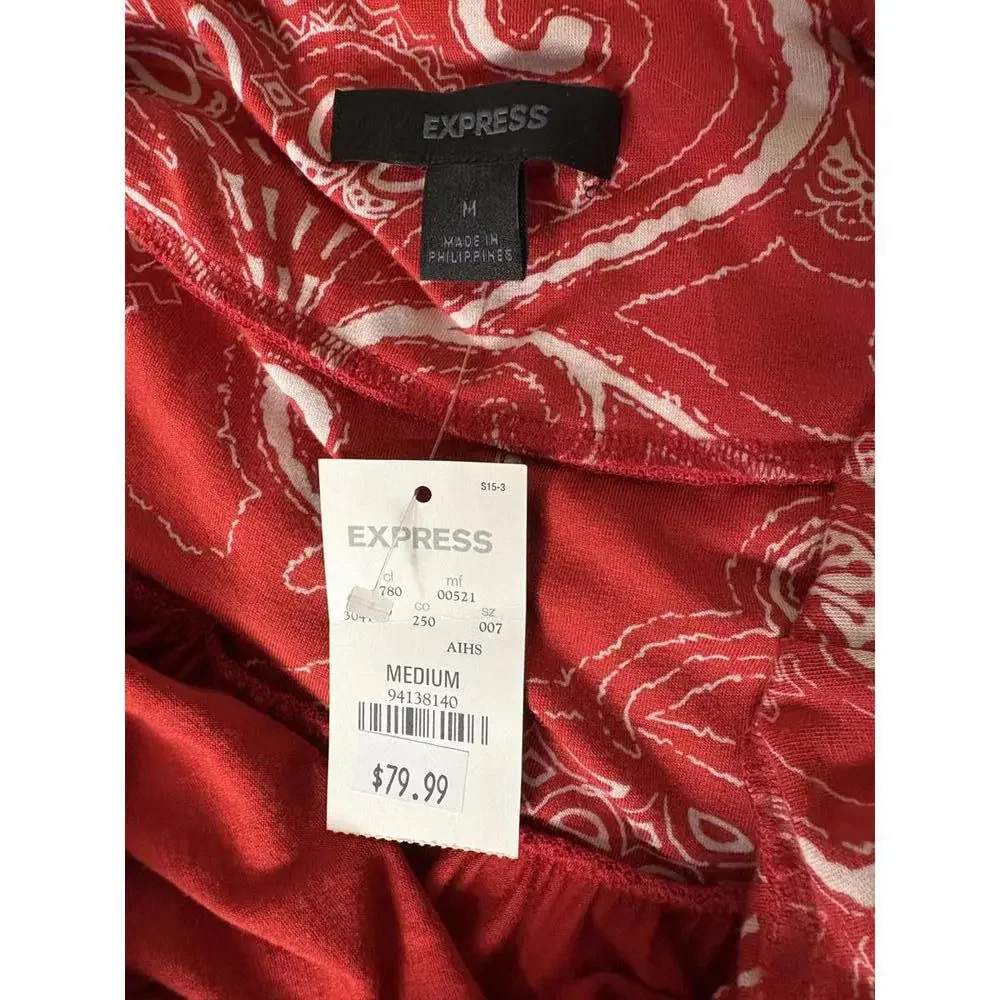 Express Red & White Halter Dress - Medium NWT - Picture 4 of 5